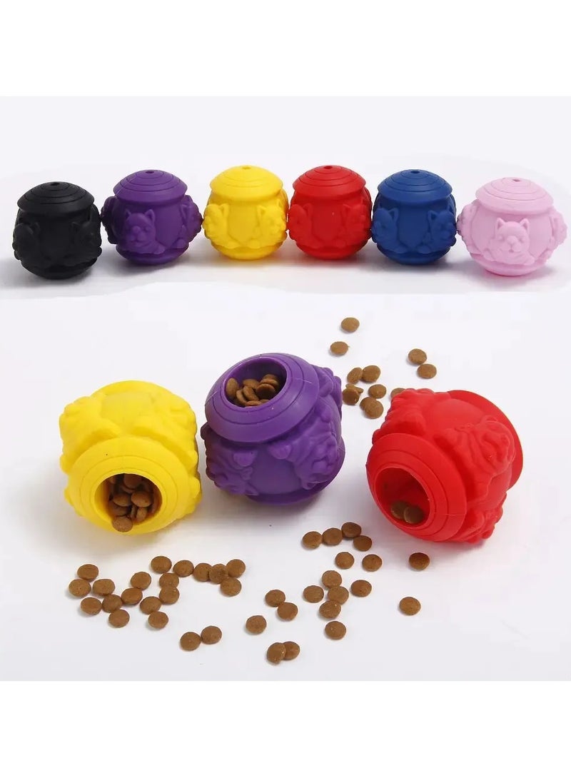 Pet Leaking Food Dog Chew Toy, Durable Silicone Food Leek Pet Teeth Cleaning Toy Ball, Assorted Colours ( 1 PCs ) - Image 1