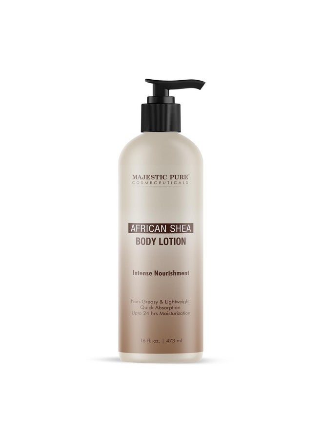 Majestic Pure African Shea Body Lotion With Aloe Leaf Extracts Nourishing & Moisturizing Quick Absorbing Lightweight & Non Greasy For All Skin Types For Women & Men 16Fl Oz  - Image 1
