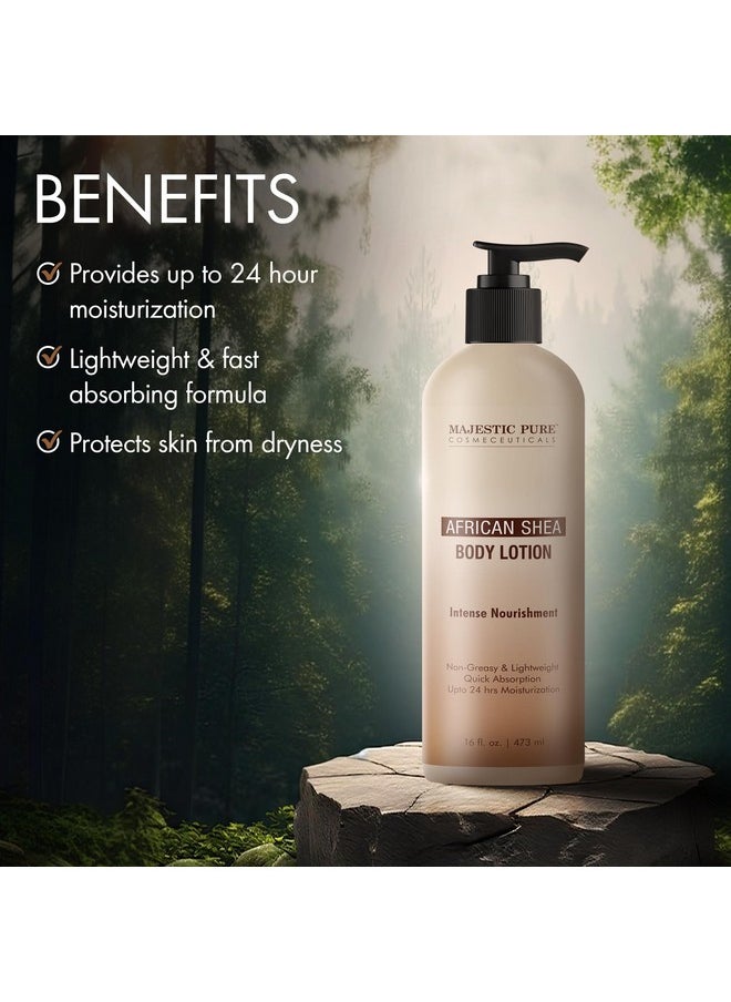 Majestic Pure African Shea Body Lotion With Aloe Leaf Extracts Nourishing & Moisturizing Quick Absorbing Lightweight & Non Greasy For All Skin Types For Women & Men 16Fl Oz  - Image 3