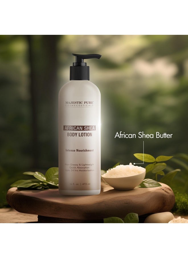 Majestic Pure African Shea Body Lotion With Aloe Leaf Extracts Nourishing & Moisturizing Quick Absorbing Lightweight & Non Greasy For All Skin Types For Women & Men 16Fl Oz  - Image 5