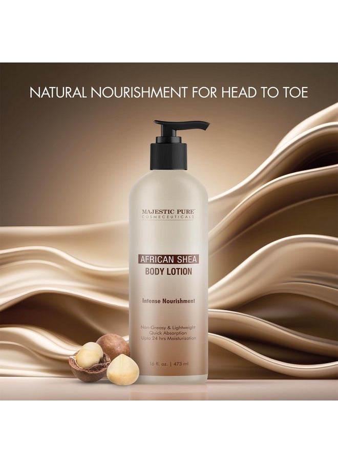 Majestic Pure African Shea Body Lotion With Aloe Leaf Extracts Nourishing & Moisturizing Quick Absorbing Lightweight & Non Greasy For All Skin Types For Women & Men 16Fl Oz  - Image 2