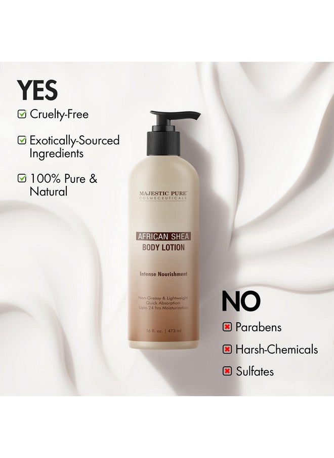 Majestic Pure African Shea Body Lotion With Aloe Leaf Extracts Nourishing & Moisturizing Quick Absorbing Lightweight & Non Greasy For All Skin Types For Women & Men 16Fl Oz  - Image 4