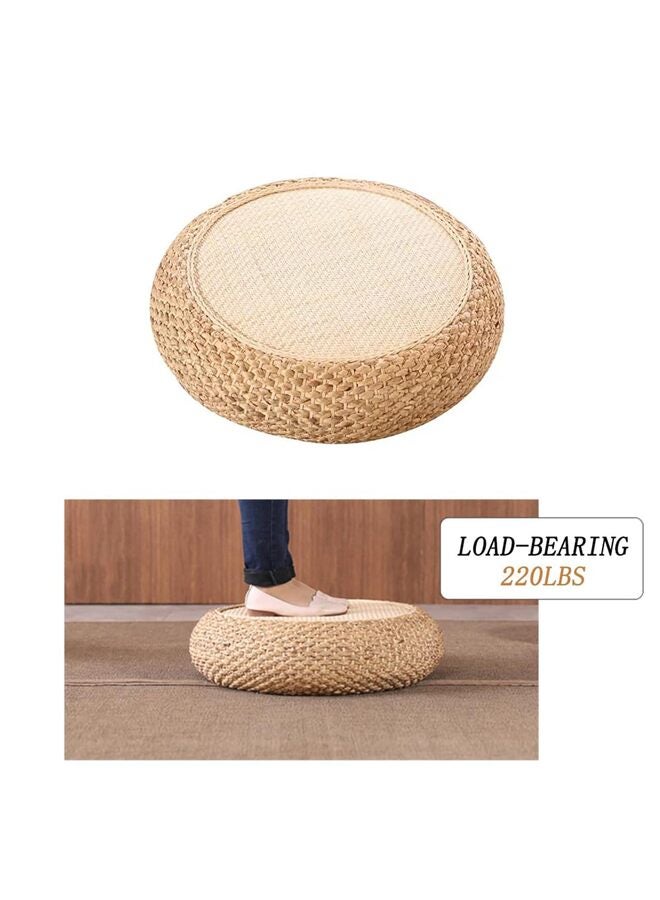 يُسلِّم وسادة مقعد دائرية منسوجة من القش، وسادة نزهة خارجية مصنوعة يدويًا من القش، وسادة مقعد تاتامي، وسادة مقعد دائرية منسوجة من الجوت، مسند قدم عثماني من الجوت، مناسب للاستخدام الداخلي والخارجي، 23.6 بوصة × 6.7 بوصة - Image 3