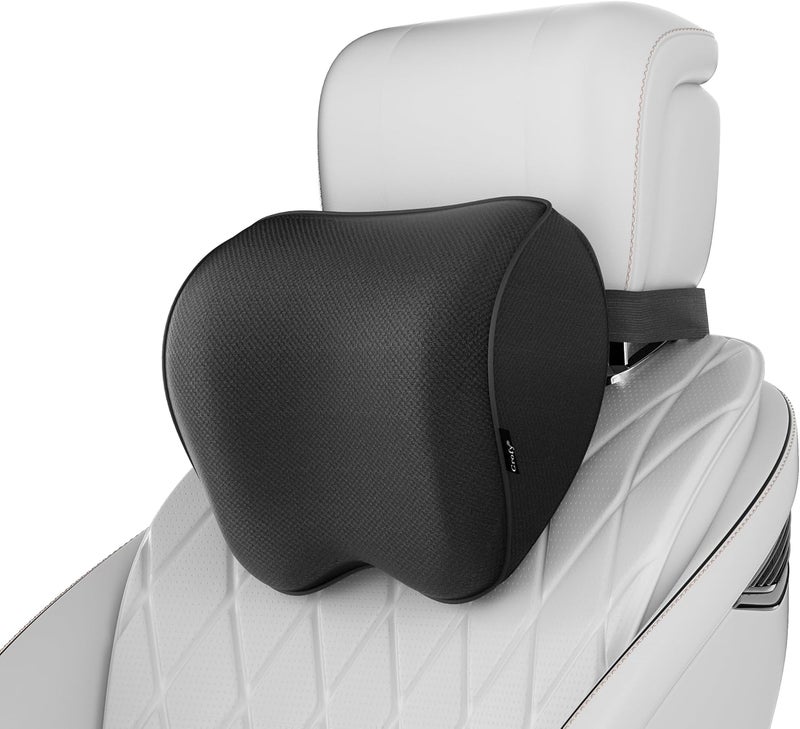 Crofy 2-Pack Car Neck Pillow, Softness Car Headrest Pillow for Driving with Adjustable Strap, 100% Memory Foam and Breathable Removable Cover, Comfortable Ergonomic Design, 4.7 Inches Thick - Image 1