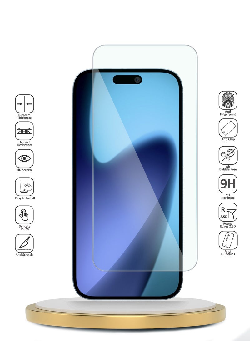 Wtech Apple iPhone 17 Pro Max 5G 2025 WTech Premium Series Curved Edges 9H 2.5D Tempered Glass Screen Protector (MSG9CN) - Clear - Image 2