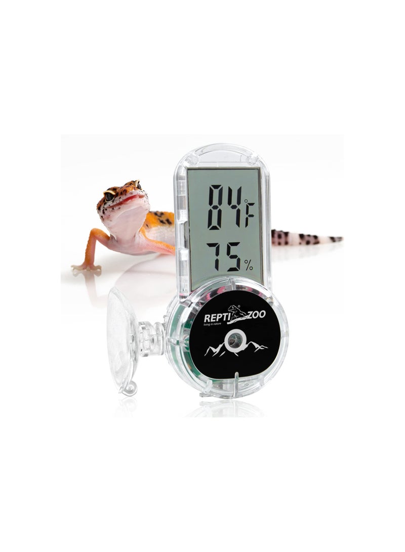 REPTIZOO REPTI ZOO Upgraded Reptile Terrarium Thermometer Hygrometer,Digital Pet Temperature and Humidity Gauge with Suction Cup for Reptile Rearing Box Tank,4-Sides Mounting  - Image 1