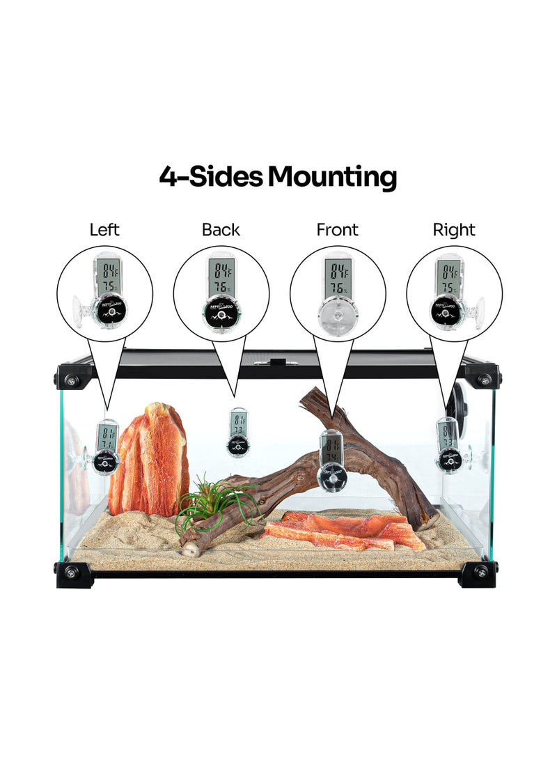 REPTIZOO REPTI ZOO Upgraded Reptile Terrarium Thermometer Hygrometer,Digital Pet Temperature and Humidity Gauge with Suction Cup for Reptile Rearing Box Tank,4-Sides Mounting  - Image 3