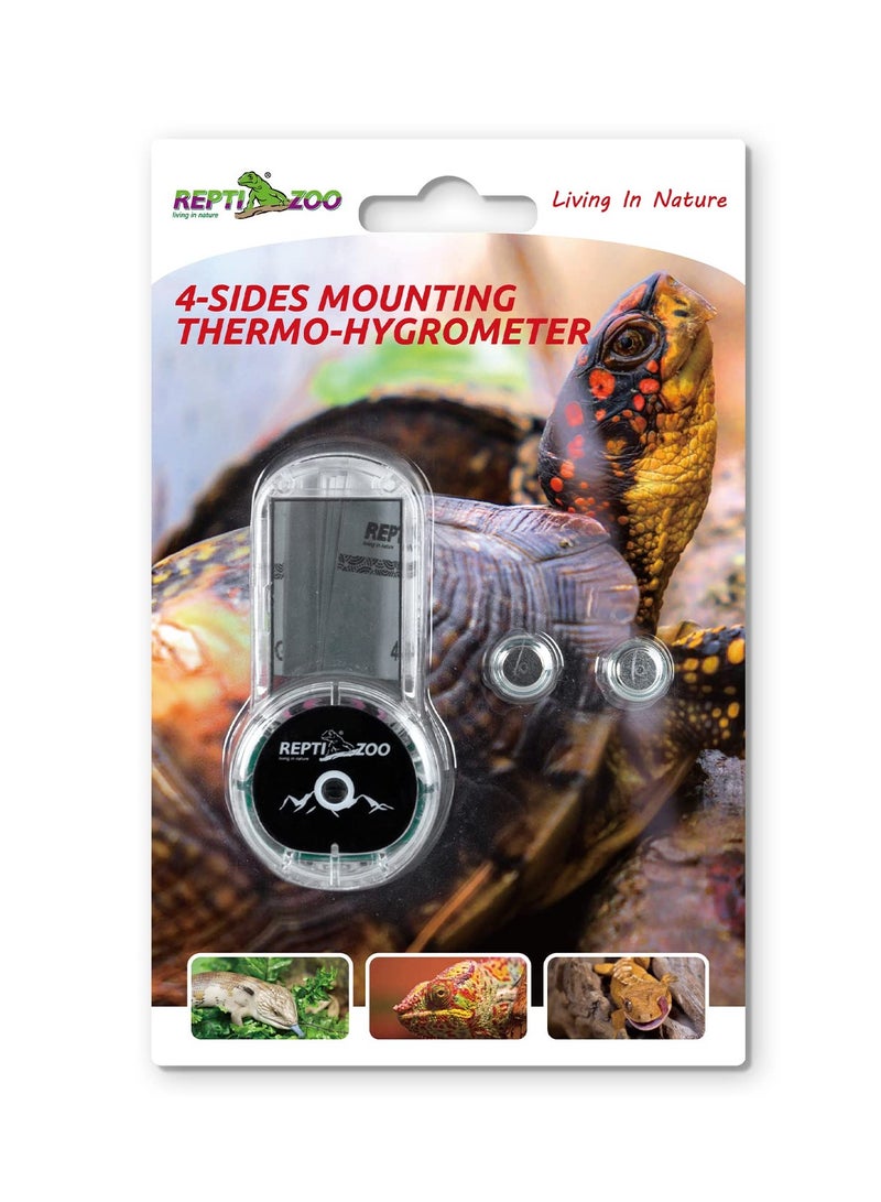 REPTIZOO REPTI ZOO Upgraded Reptile Terrarium Thermometer Hygrometer,Digital Pet Temperature and Humidity Gauge with Suction Cup for Reptile Rearing Box Tank,4-Sides Mounting  - Image 5