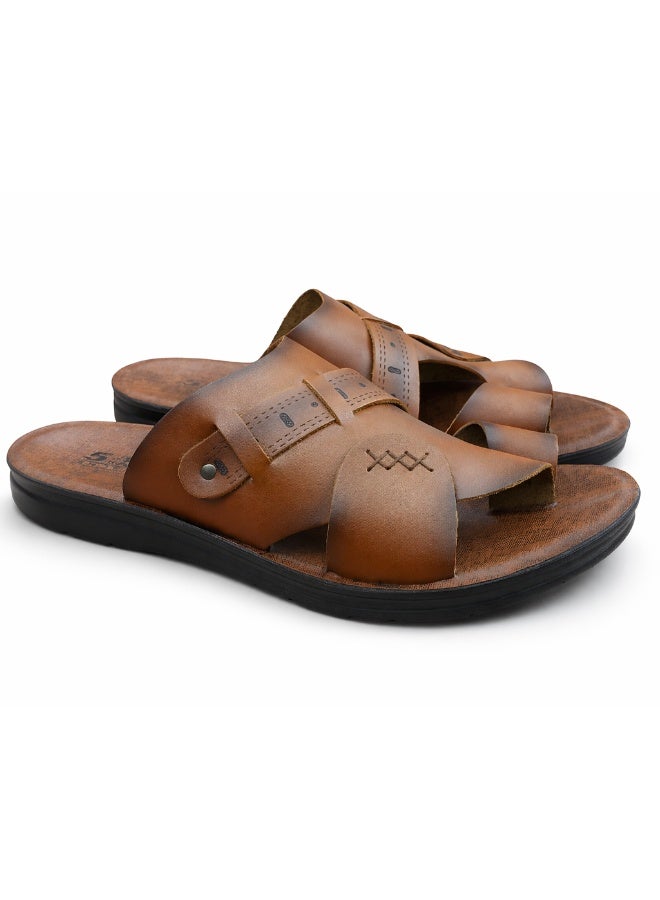 سليبر رجالي جلد هافان – تصميم عصري متعدد الأحزمة بنعل مريح مضاد للانزلاق – مثالي للاستخدام اليومي والصيف - Image 2