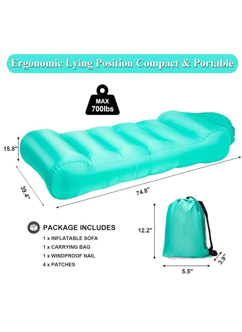 SYOSI - Portable Inflatable Couch, Waterproof Inflatable Lounger Air Sofa Bed, 700LBS Weight Capacity Blow Up Couch, Inflatable Beach Chair Bed, Air Couch for Beach/Garden/Camping/Music Festival - Image 1