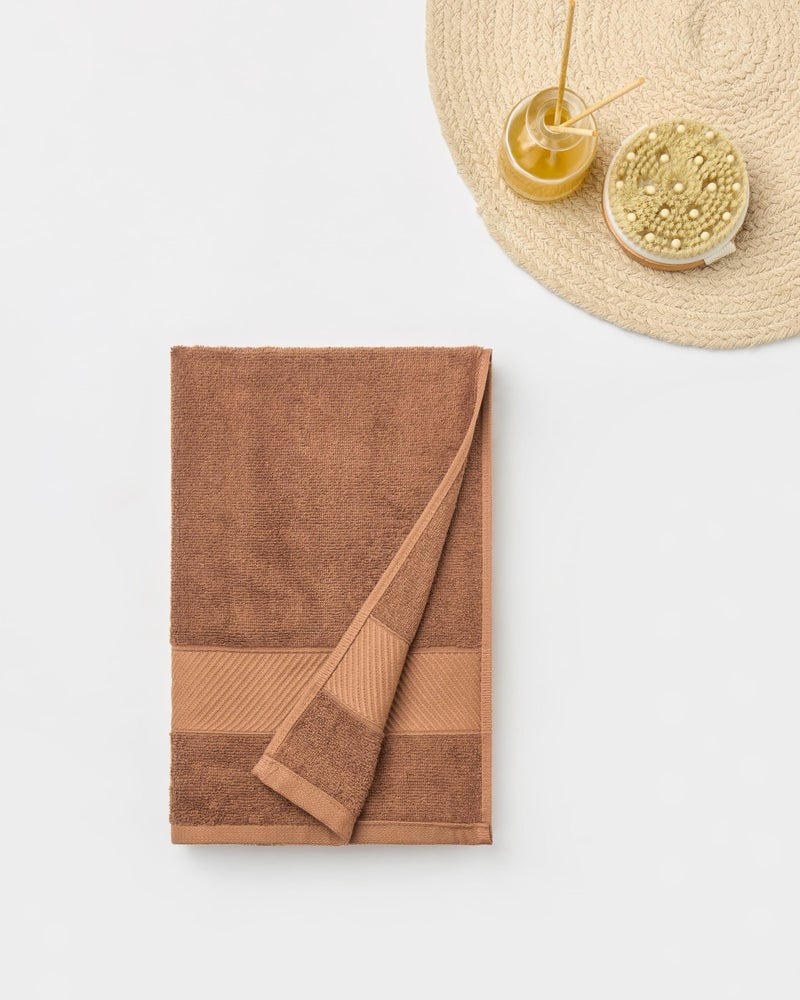 Himêya Himeya Towels for Bath Large Size | Bamboo Cotton Towels for Bath | Towel 1Pcs | 400 GSM | 70 x 140 cm | Leather Brown | Bath Towels for Men, Women & Kids | Gym Towel | Perfect for Everyday Use - Image 4