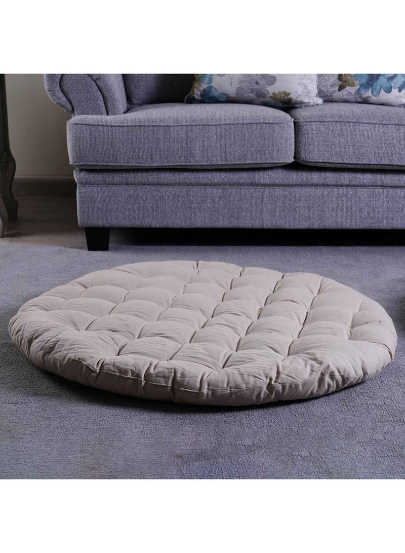 Pan Home ROXY ROUND FLOOR CUSHION BEIGE D100CM - Image 1