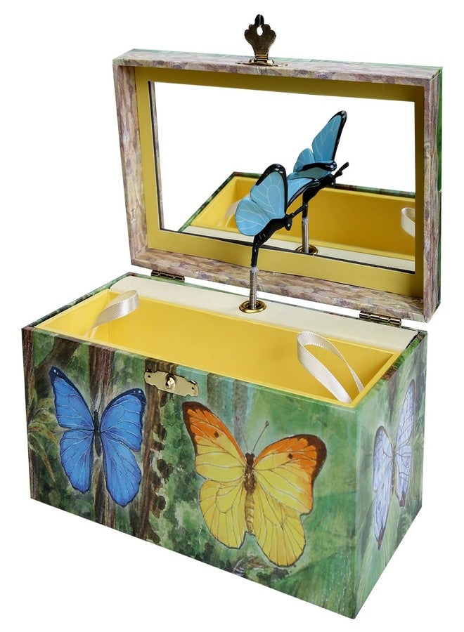 Enchantmints Musical Butterfly Jewelry Box Spins to Music Oval Mirrior - Image 1