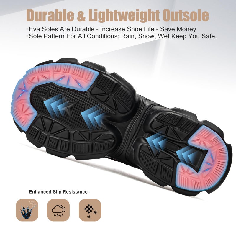 Hogent Steel Toe Shoes for Women Men Wide Non Slip Composite Work Sneakers Indestructible Comfortable Safety Tennis Shoes Lightweight Breathable Construction Sneakers Puncture Proof Ergonomic Design - Image 3