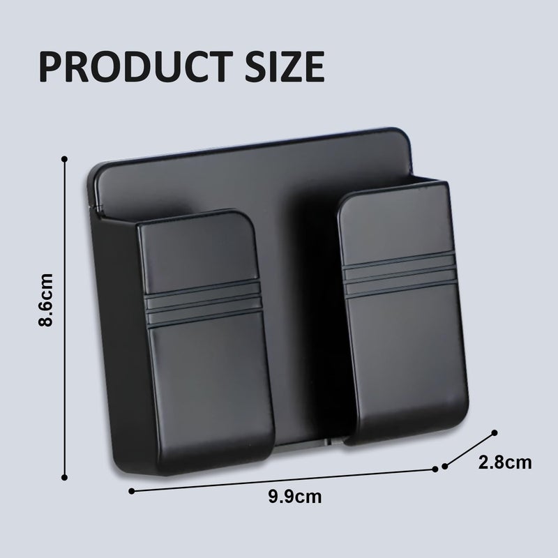 WALLVIEW TECH Wall Mounted Mobile Holder Storage Case for Remote Wall Mounted Mobile Stand/Multi Purpose Stand with Hole for Phone Charging - Pack of 5 (Black) - Image 4
