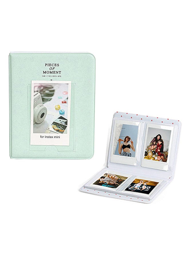 O Ozone 64 Pockets Photo album for with Fujifilm Instax Mini 12 11 9 8+ 8 7s 25 26 50s 70 90/ Instant Printer Film Instant Camera & Name Card- Mint Green  - Image 3