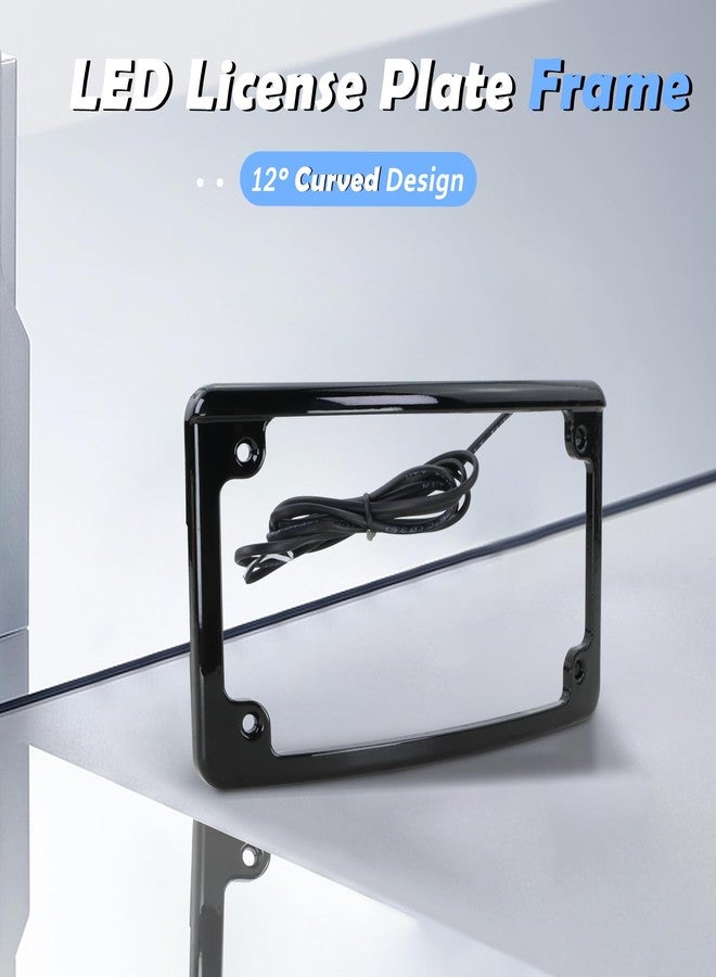 SoCiMa Curved LED License Plate Frame with Light Compatible with Harley Davidson 4" x 7" License Plate (Black) - Image 2