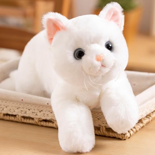 SNOWOLF Weighted Stuffed Animals Cat Plushies White Cat Cat Plush Toy with Himalayan Salt for Warmth Comfort Cute Soft Kitty Doll Gift for Boys Girls Women 15 LBs - Image 1