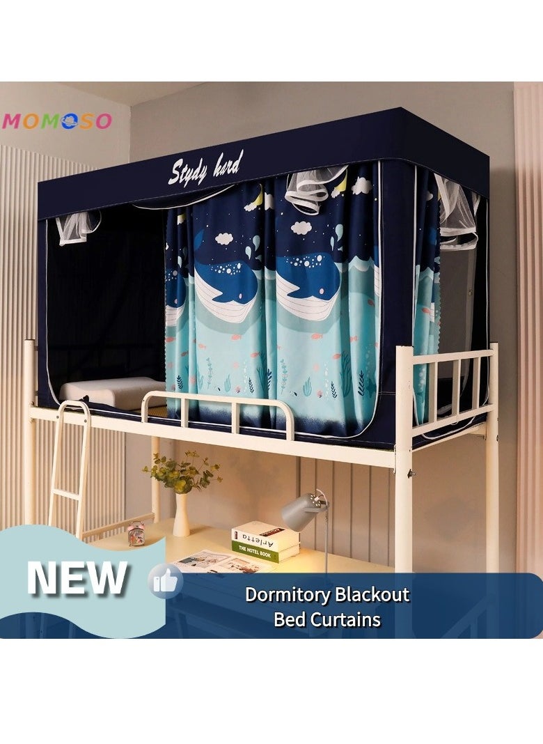 MOMOSO Bed Canopy Tents Curtain Blackout Curtain Single Bed Tent Curtain Student Shading Cloth Bed Canopy Mosquito Net Student Sleep Privacy Protection Bed Canopy Tent Curtain Shading Drapes For Dorm Home College  - Image 1