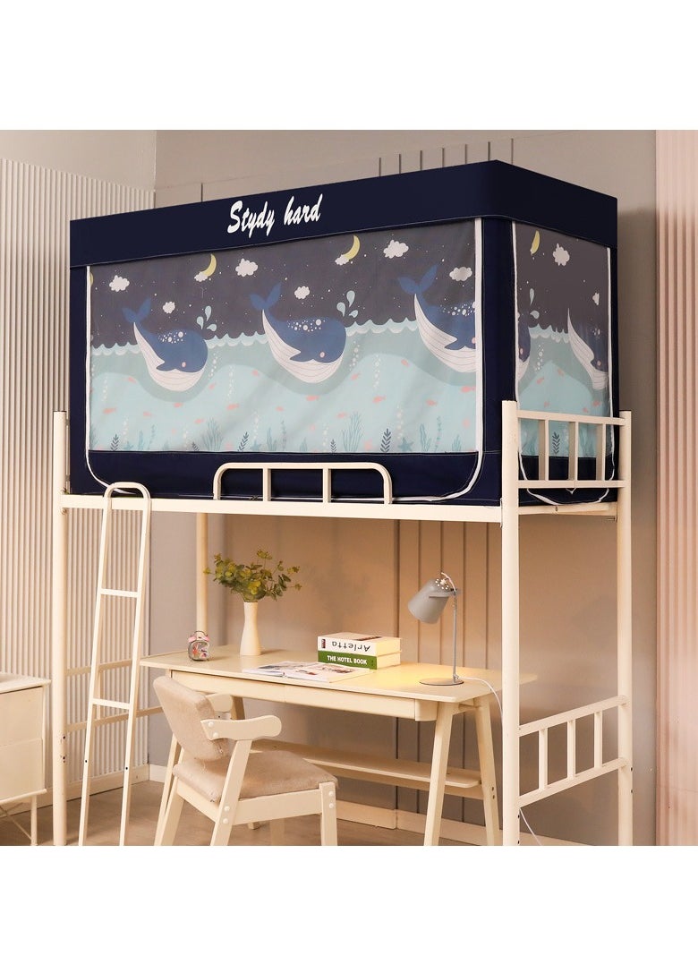 MOMOSO Bed Canopy Tents Curtain Blackout Curtain Single Bed Tent Curtain Student Shading Cloth Bed Canopy Mosquito Net Student Sleep Privacy Protection Bed Canopy Tent Curtain Shading Drapes For Dorm Home College  - Image 2