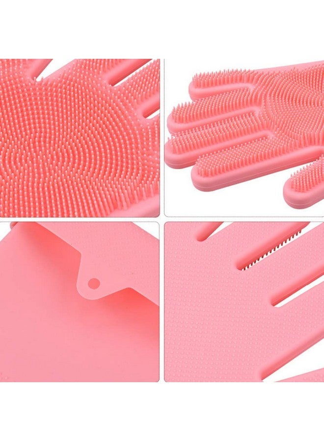 Tetrix TETRIX Silicone Scrubbing Gloves Scrub Cleaning Gloves with Scrubber for Dishwashing and Pet Grooming Latex Multi Color 1 Pair - Image 5