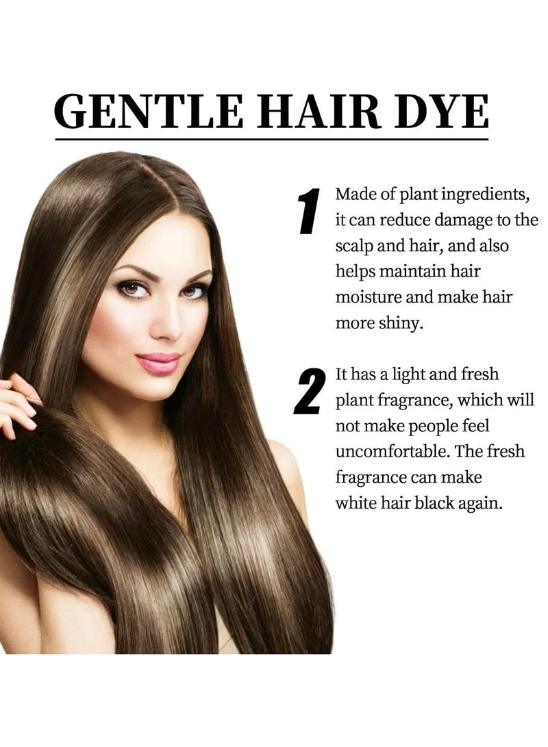 EELHOE Natural Black Fruit Dyeing Cream Black Fruit Dyeing Cream with Comb Ready To Use After Taking It Apart Plant Extract Hair Dye Natural Formula for Long-lasting Color Black - Image 3