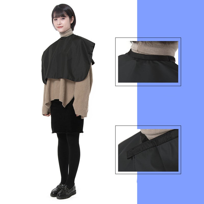 Waterproof Salon Oil Hairdressing Cappa Hair Dyeing Cutclothes Hair Makeup Cape Ironing Hair Shawl for Woman (Black) - Image 5