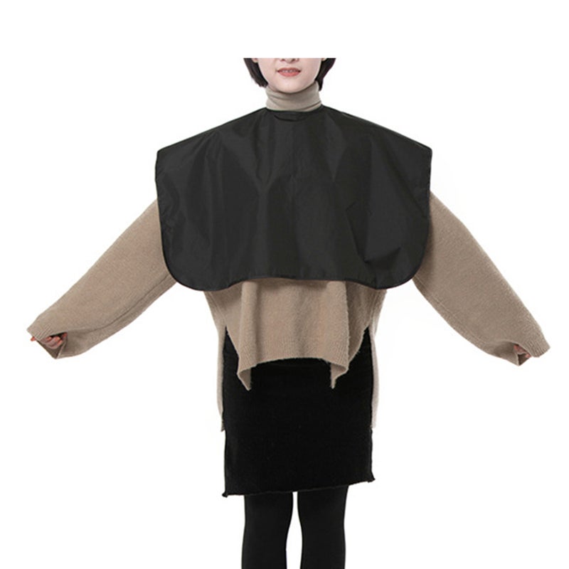 Waterproof Salon Oil Hairdressing Cappa Hair Dyeing Cutclothes Hair Makeup Cape Ironing Hair Shawl for Woman (Black) - Image 1