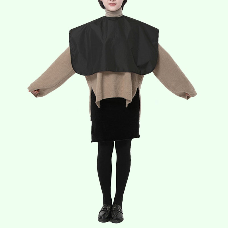 Waterproof Salon Oil Hairdressing Cappa Hair Dyeing Cutclothes Hair Makeup Cape Ironing Hair Shawl for Woman (Black) - Image 4