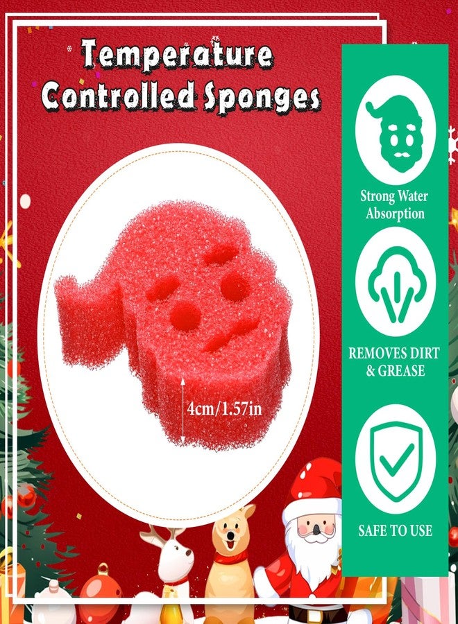 Baderke 3 Pcs Christmas Cleaning Sponges Cute Kitchen Sponges Xmas Sponge Temperature Sensitive Non Scratch Cleaning Sponges Scrubber for Dish Pots Pans Dishwashing(Bell, Stocking, Santa Claus) - Image 4