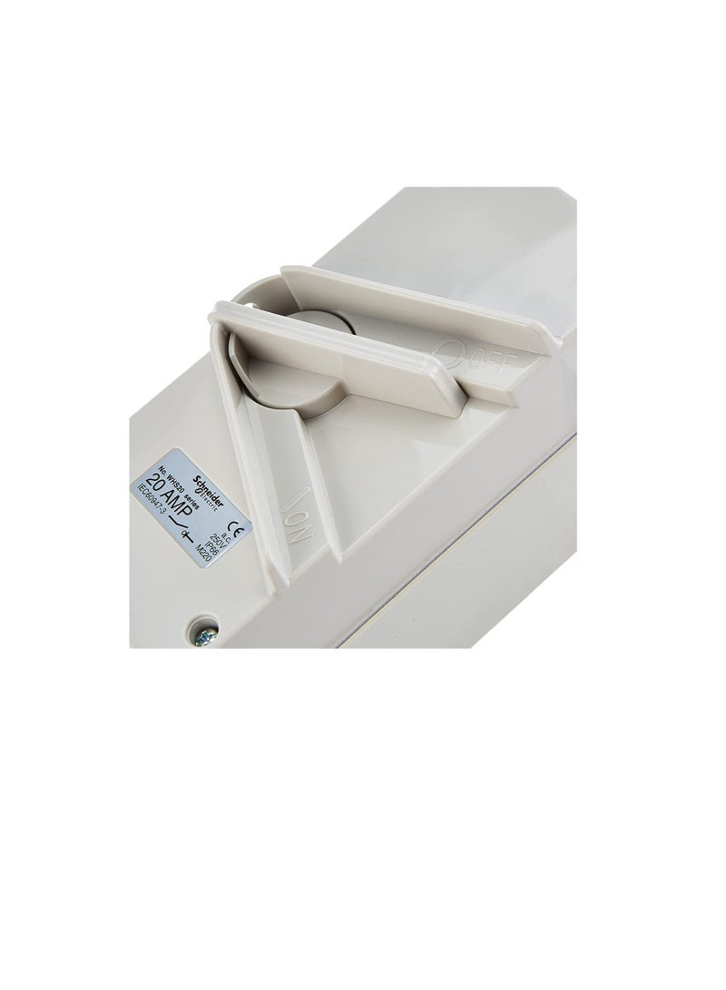 Schneider Electric 20A 250V Surface Mount Single Pole Isolating Switch IP66 weatherproof - Image 3