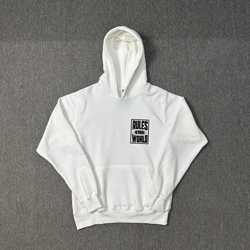 Trendy Retro Letter Print Set For Men And Women, Loose Hooded Sweatshirt And Casual Sweatpants, Trendy - Image 3