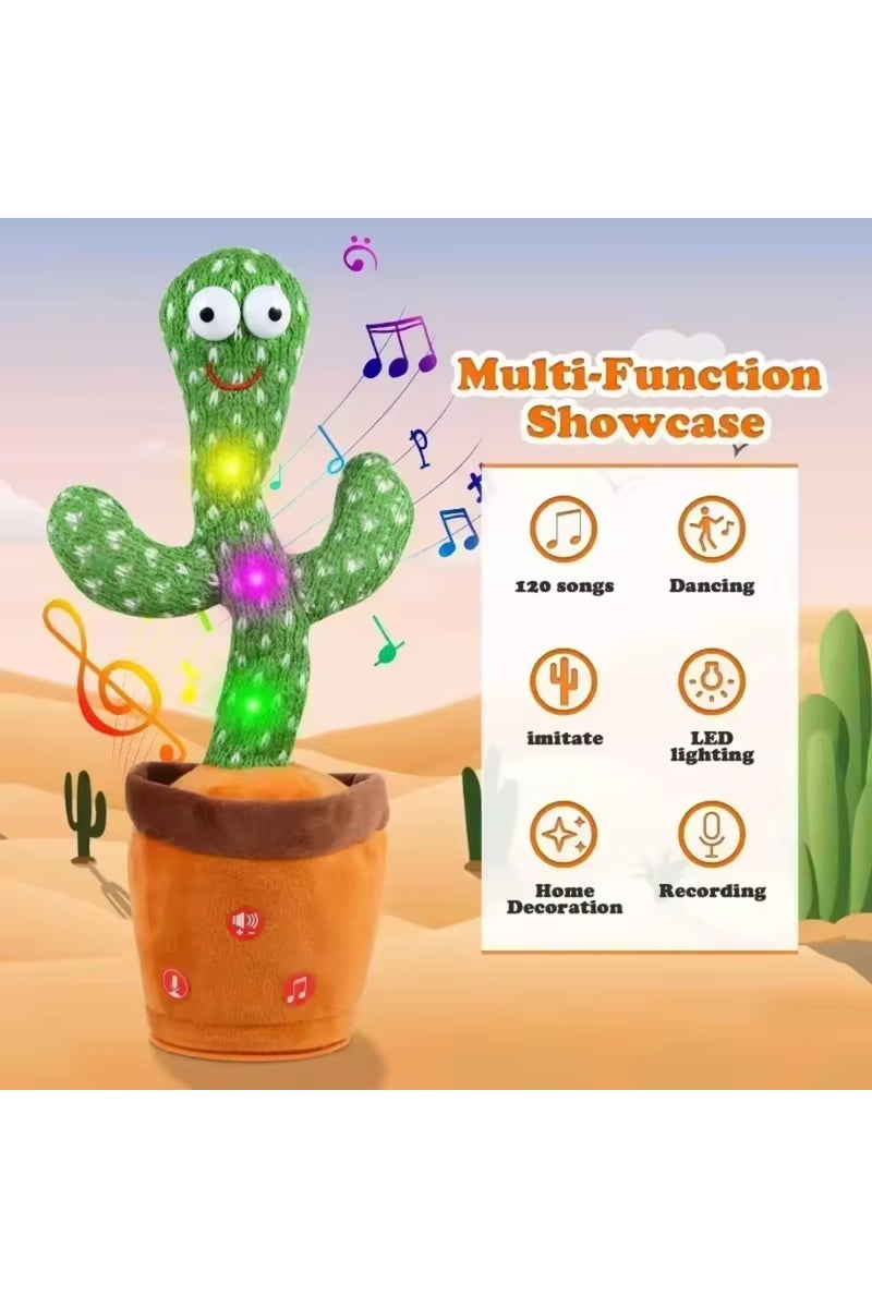 erorex battery Sunshine Cactu Children's Electronic Plush Toy Dancing and Talking Cactu Children's Birthday - Image 1