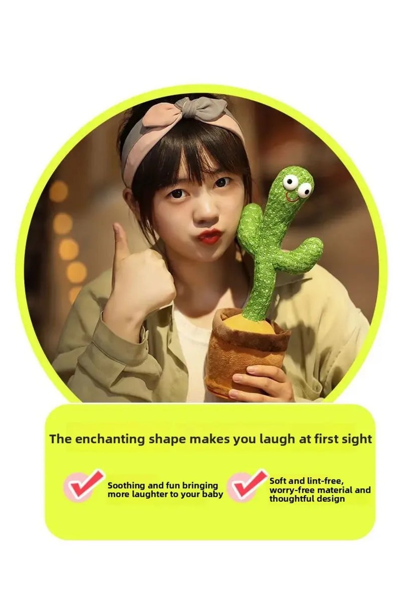 erorex battery Sunshine Cactu Children's Electronic Plush Toy Dancing and Talking Cactu Children's Birthday - Image 4