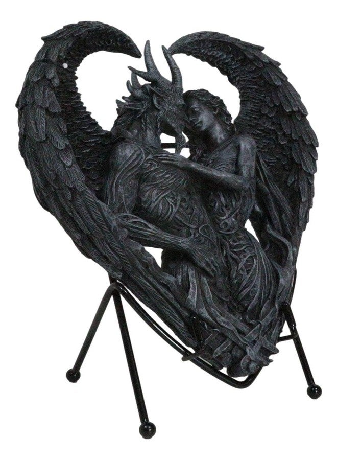 Ebros Gift Solemn Vow Innocence Demon Satan Pit Lord Embracing Lilith Dark Angel Heart Shaped Desktop Plaque Decor Sculpture with Stand 9" High - Image 4