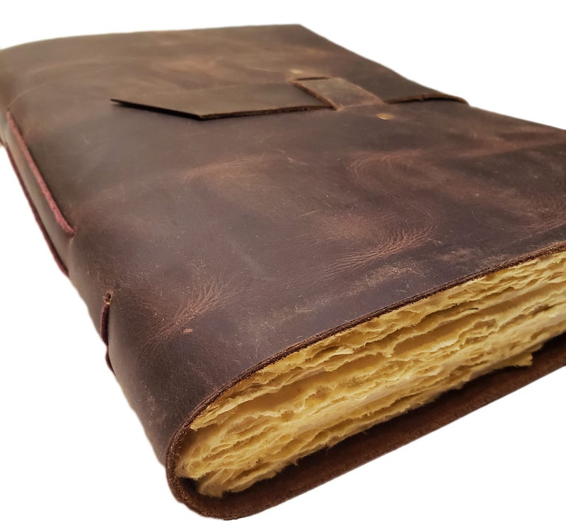 Rustic Ridge Leather Large Vintage Leather Photo Album with Buckle Closure - Scrapbook Style Pages, Gift Box Included - Holds 200 4x6 or 5x7 Photos - Image 1