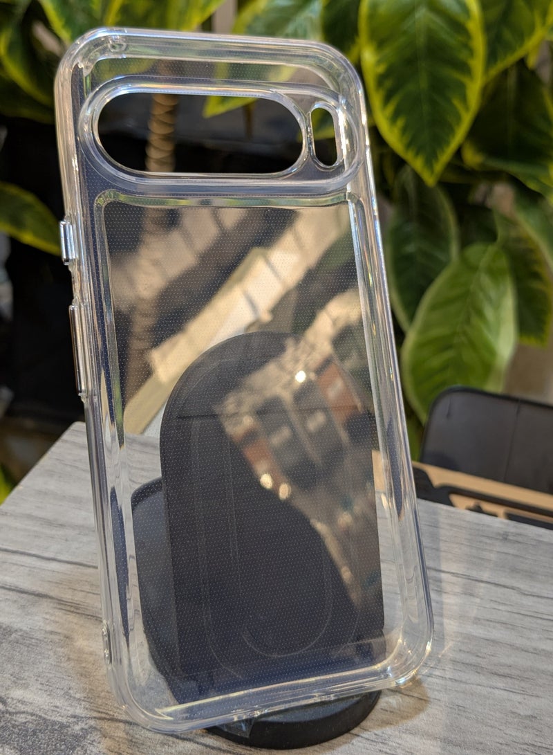 جراب شفاف عميق لهاتف Google Pixel 9 Pro - حماية من الصدمات والسقوط، جراب واقٍ رفيع من مادة TPU، حواف مرتفعة لسلامة الشاشة والكاميرا - غطاء شفاف لهاتف Pixel 9 Pro