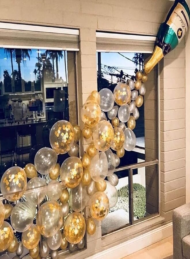 Gold Champagne Bottle Balloon Garland Arch Kit Bachelorette Party Decorations