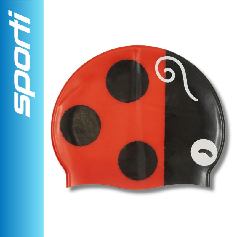 Sporti Ladybug Silicone Swim Cap Jr. - Red - Junior - Image 2