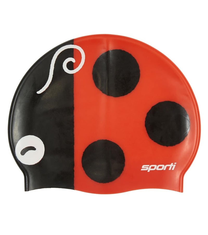 Sporti Ladybug Silicone Swim Cap Jr. - Red - Junior - Image 1