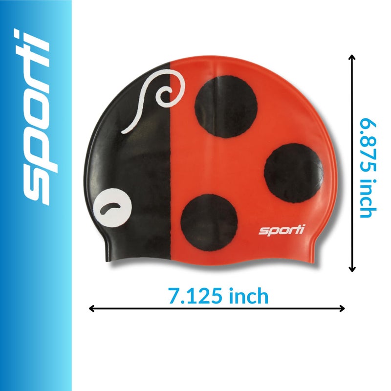 Sporti Ladybug Silicone Swim Cap Jr. - Red - Junior - Image 5