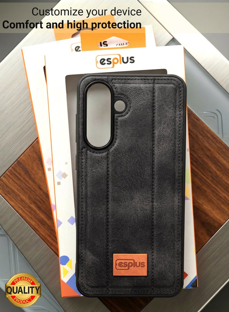 Samsung Galaxy A26 5g Premium Silicone Leather Finish Back Case  | High Quality Silicone Case Cover Designed for Samsung Galaxy A26 5g  | Ultimate Impact Protection ,Shockproof, Anti-Fingerprint , Comfortable feel and Durable back protection Case for Samsung Galaxy A26 5g  - Black - Image 4