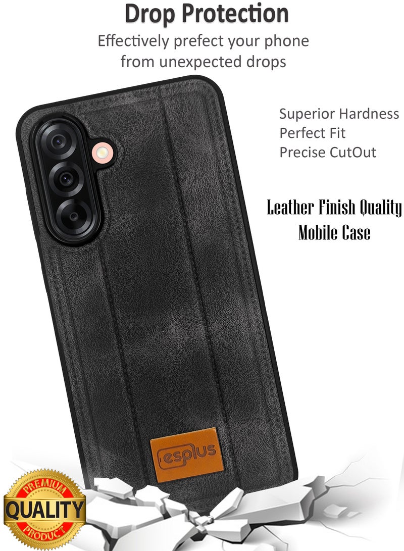 Samsung Galaxy A26 5g Premium Silicone Leather Finish Back Case  | High Quality Silicone Case Cover Designed for Samsung Galaxy A26 5g  | Ultimate Impact Protection ,Shockproof, Anti-Fingerprint , Comfortable feel and Durable back protection Case for Samsung Galaxy A26 5g  - Black - Image 3