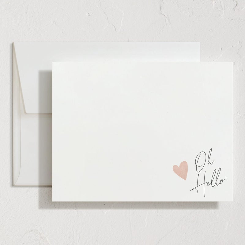 Minted Signed Heart Stationery Cards,10 Ct,Blank Cards and Envelopes For Thank You Notes, Invitations & Handwritten Messages, Note Cards Set, Gifts for Women, Blush Pink Color - Image 1