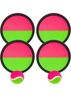 Velcro Ball Game, Velcro Ball Game for Children, Velcro Ball Catch Ball Game with 4 Catching Discs 2 Balls, Velcro Ball Game Throwing Game Set for 4 - Child-friendly Ball Game for Party, Garden, Beach