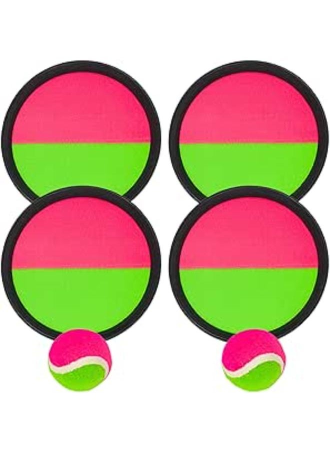 Generic - Velcro Ball Game, Velcro Ball Game for Children, Velcro Ball Catch Ball Game with 4 Catching Discs 2 Balls, Velcro Ball Game Throwing Game Set for 4 - Child-friendly Ball Game for Party, Garden, Beach - Image 1
