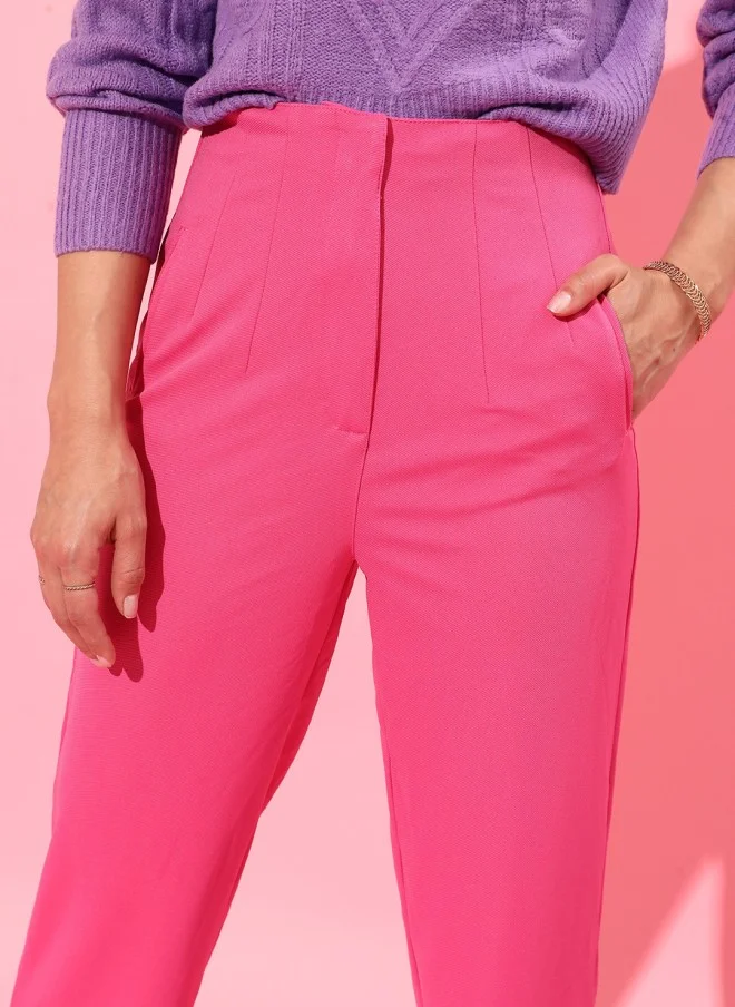 STREET 9  Beautiful Pink Solid Trousers for Women for Women | Best Price UAE