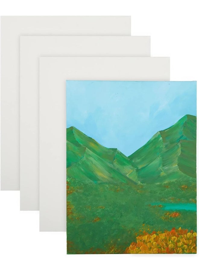 ECVV - Idea Artist Rectangle Stretched Canvas Board For Oil & Acrylic Artist Drawing Paints, White, 24x30cm / 9.5x12 Inch, Pack of 2 - Image 1