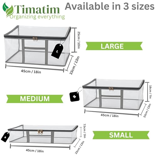 Timatim Transparent Plastic Clothes Cover Organiser for Wardrobe PVC Storage Bag for Saree, Shirts, Clothes, Lehenga Blankets Bedsheets Garment Protector Cover (Pack 2 pcs., Large (45x33x25 cms)) - Image 2