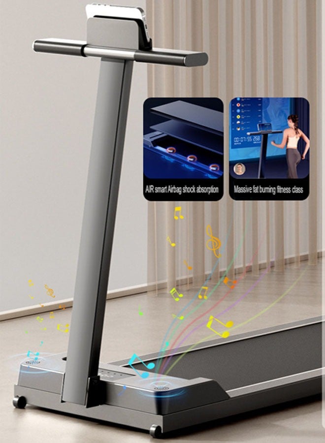 KLNAMAEAAN Ultra-Quiet Folding Electric Treadmill with Flat Plate and Armrests for Home Gym - Image 2